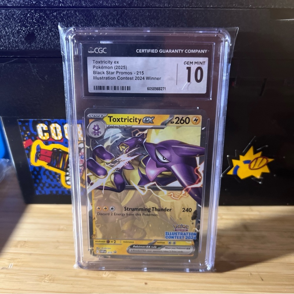 Toxtricity ex Pokémon Card - Purple and Yellow graded 10 Scarlet and Violet